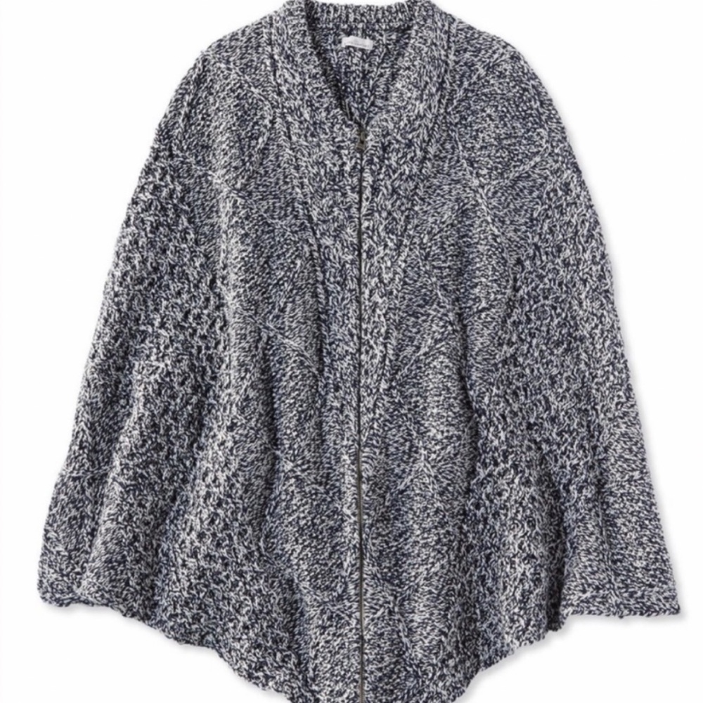 LL Bean Fisherman Knit Poncho